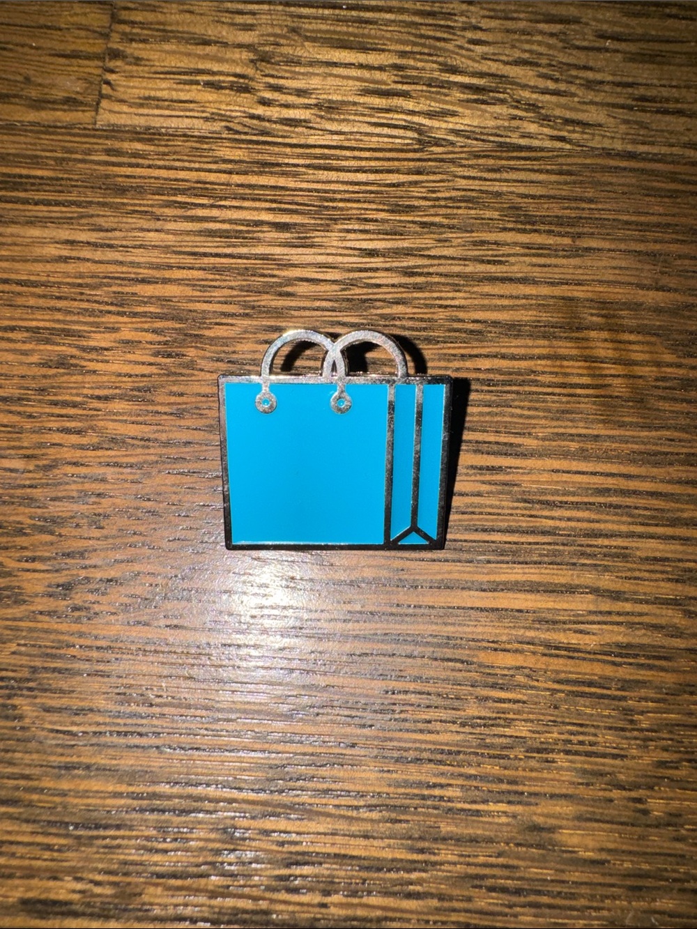 Turquoise Shopping Bag Enamel Pin